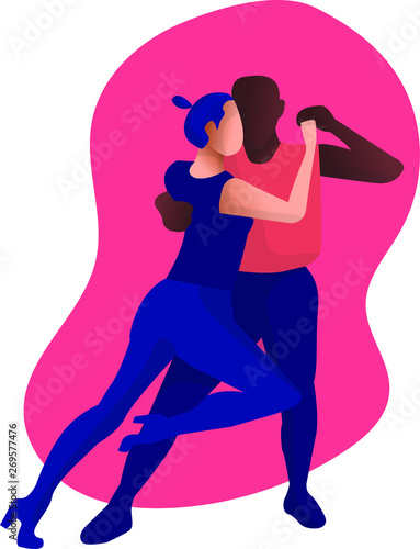 Couple dancing kizomba vector illustration.