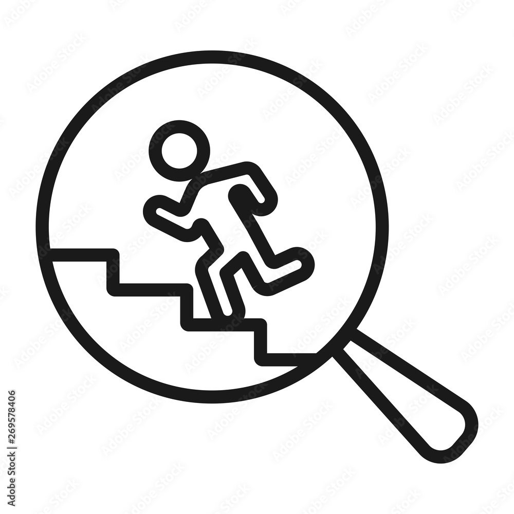 exit search - minimal line web icon. simple vector illustration. concept for infographic, website or app. exit search - minimal line web icon. simple vector illustration. concept for infographic, website or app.