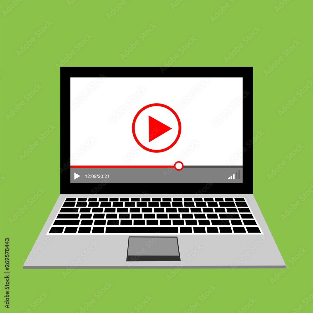 Modern video player design template for web and mobile apps flat style. Vector illustration Modern video player design template for web and mobile apps flat style. Vector illustration