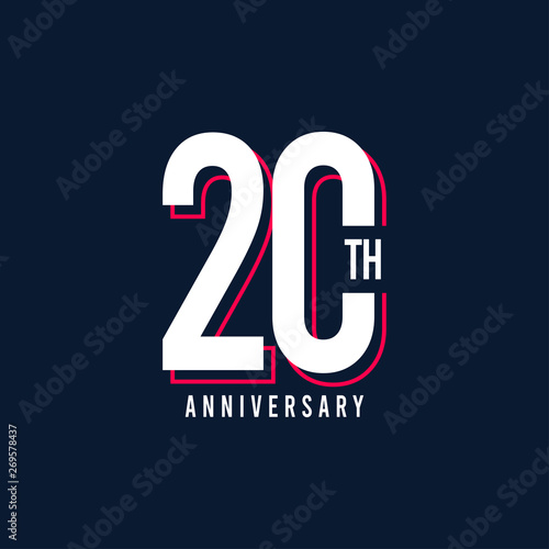 20 Th Anniversary Vector Template Design Illustration