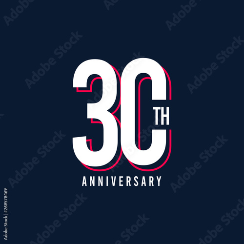 30 Th Anniversary Vector Template Design Illustration