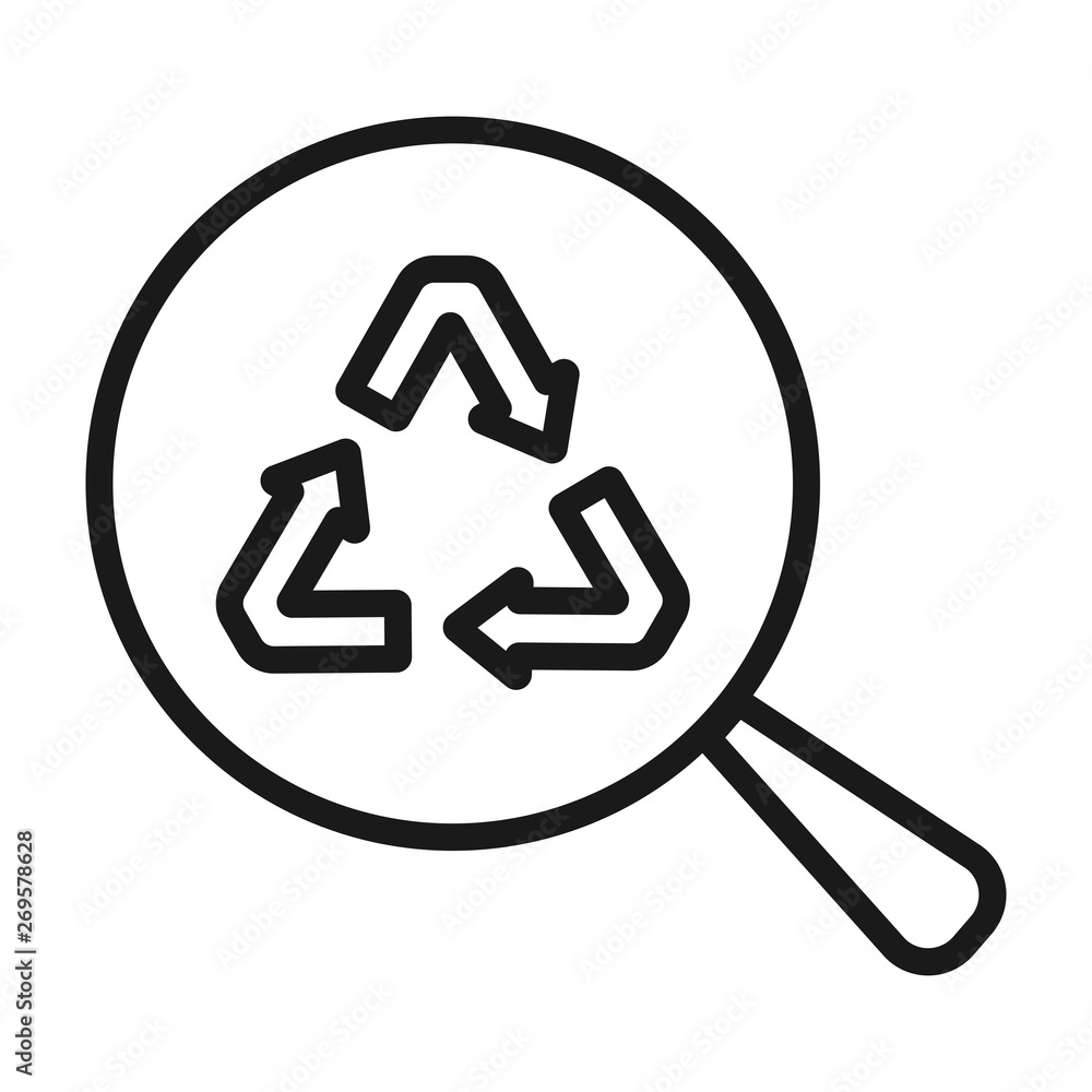 recycle search - minimal line web icon. simple vector illustration. concept for infographic, website or app. recycle search - minimal line web icon. simple vector illustration. concept for infographic, website or app.