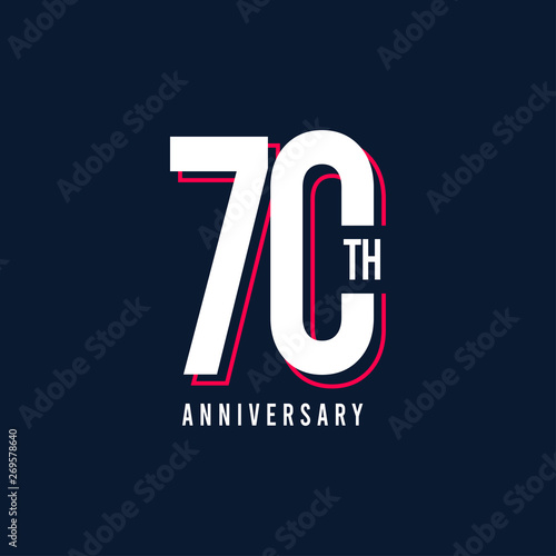 70 Th Anniversary Vector Template Design Illustration