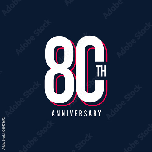 80 Th Anniversary Vector Template Design Illustration