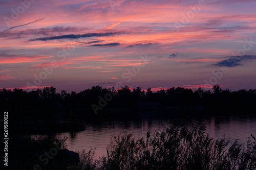 sunset over lake