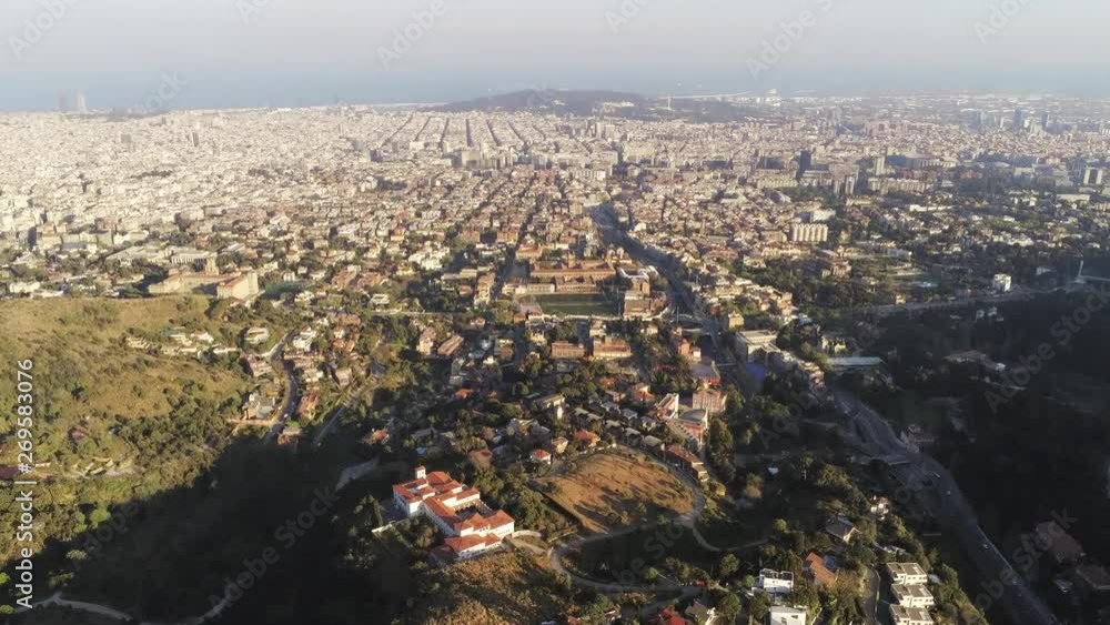 Aerial view in Barcelona. Tibidabo Area. Catalonia.Spain- 4k Drone Video Aerial view in Barcelona. Tibidabo Area. Catalonia.Spain- 4k Drone Video