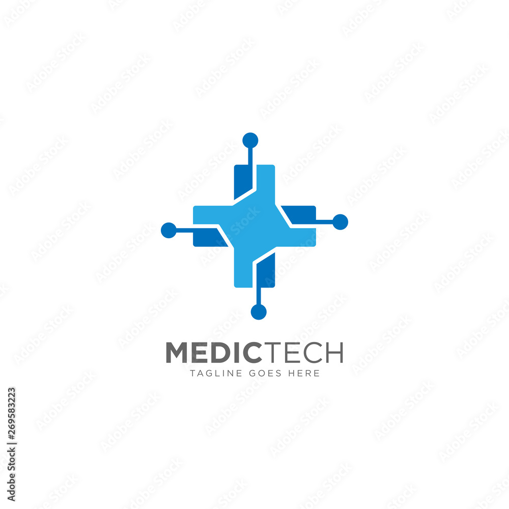 Obraz premium Medical Technology Logo Design Vector