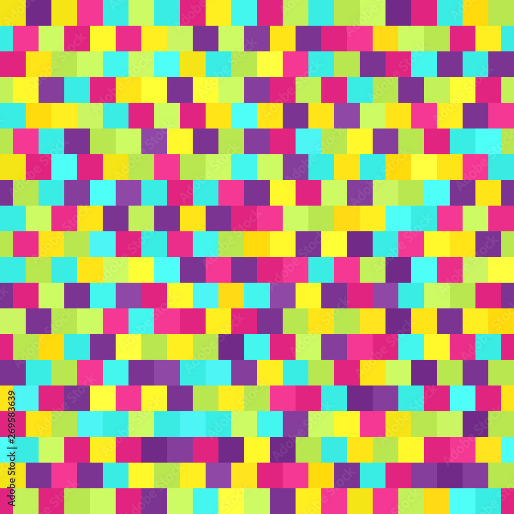 Bright square pattern. Seamless vector background