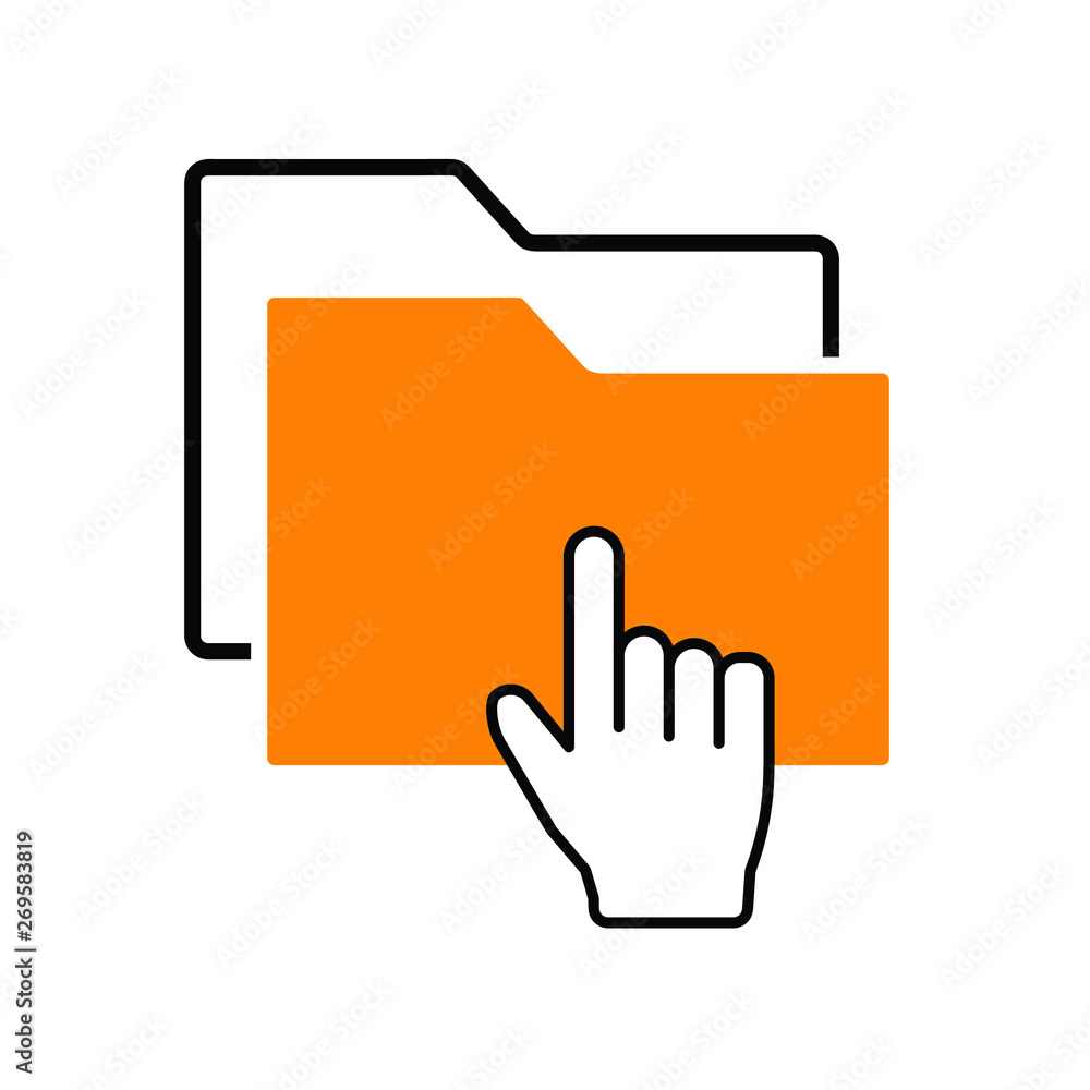 Folder Icon vector. Hand click Mobile Folder Icon vector. Hand click Mobile