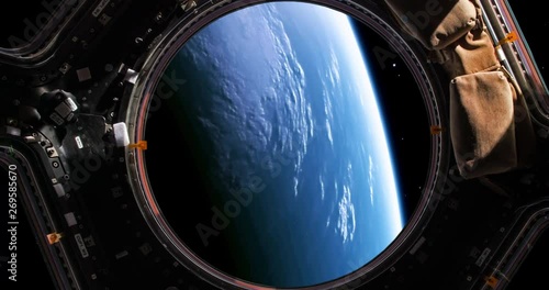 Planet earth as viewed through the windows of a space shuttle - version 1. photo