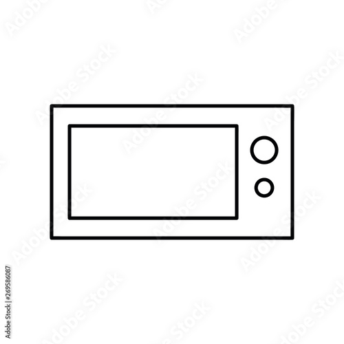 Microwave oven line icon