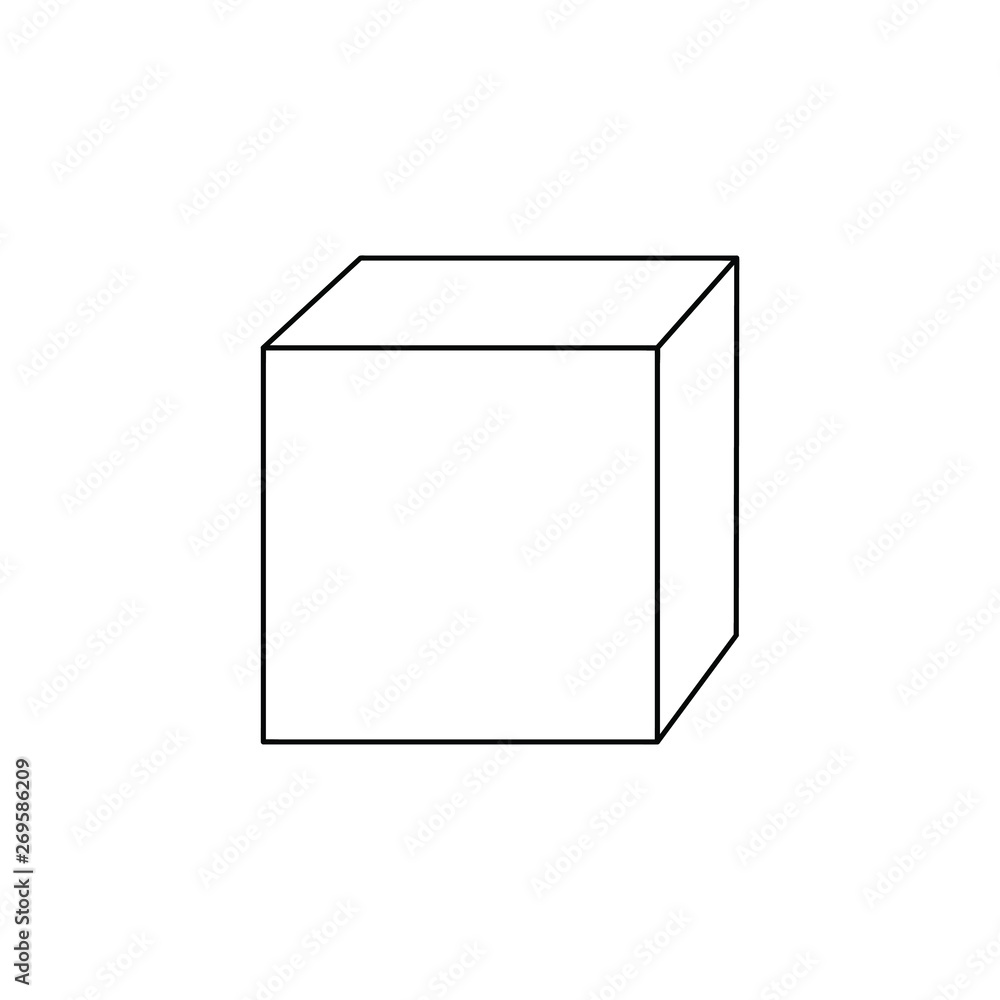 Image of a square box, cube, symmetry. Vector line Image of a square box, cube, symmetry. Vector line