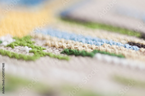 Cross stitch fabric, close up