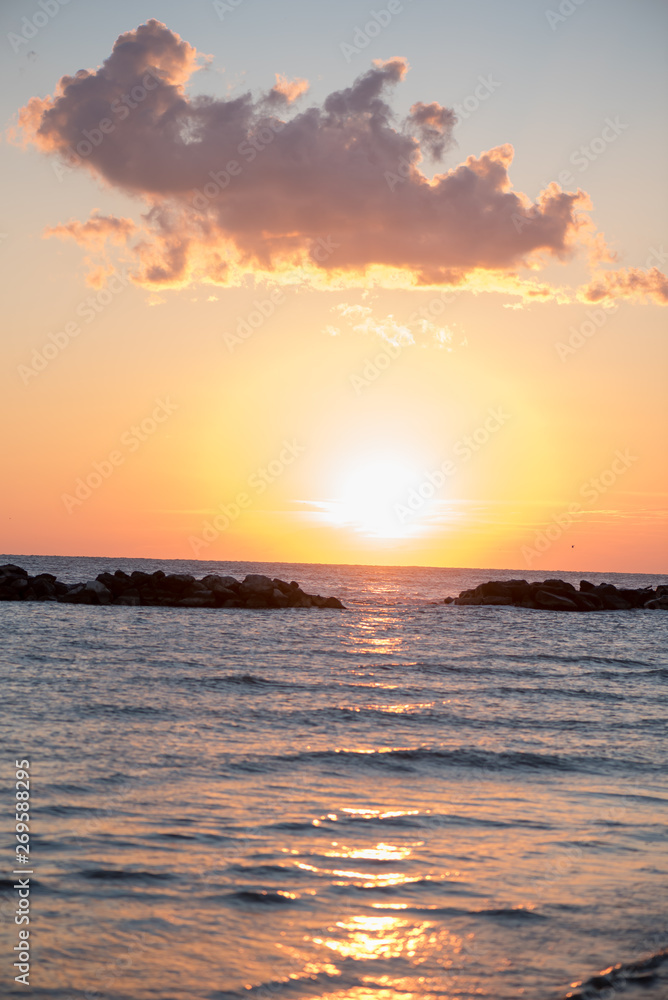 Fototapeta premium Panorama of sunrise Sea