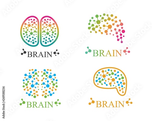 Brain Logo vector icon Template illustration