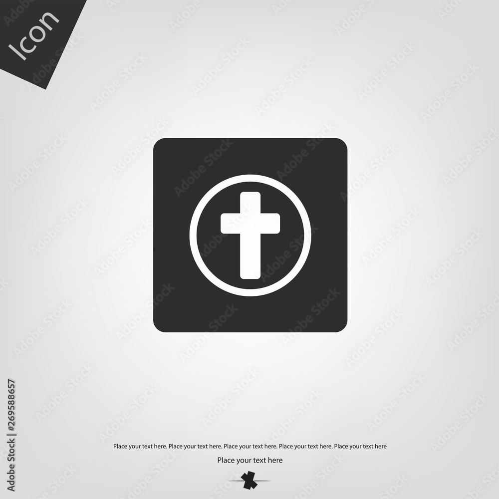 Cross church icon. Vector illustration sign Cross church icon. Vector illustration sign