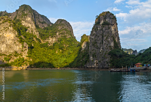 Halong bay islands mountains South China Sea Vietnam. Site Asia