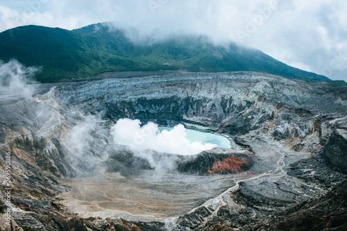 Billede på lærred The turquoise crater of Poas Volcano National Park, Costa Rica