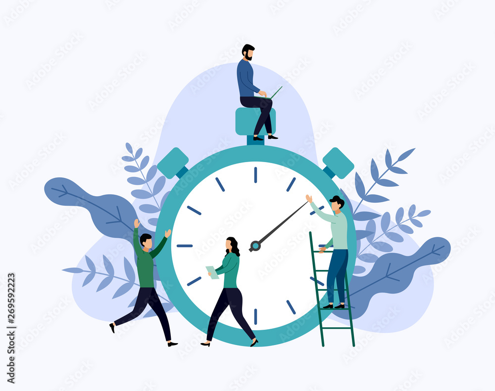 Time management, schedule concept or planner, business concept vector illustration - obrazy, fototapety, plakaty 