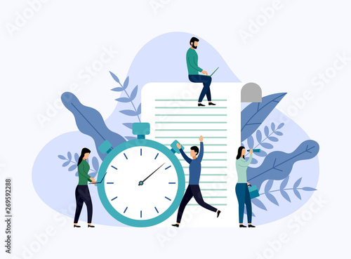 Time management, schedule concept or planner, business concept vector illustration