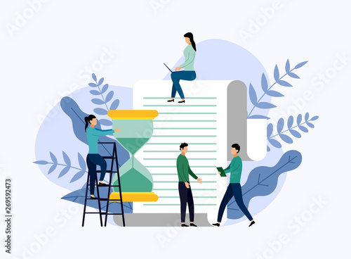 Time management, schedule concept or planner, business concept vector illustration