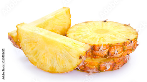 Fresh pineapple on white background