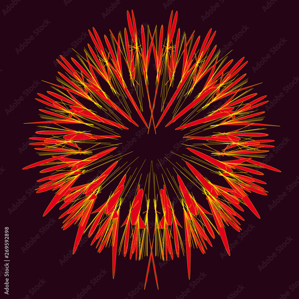 Abstract sun on a dark burgundy background Abstract sun on a dark burgundy background