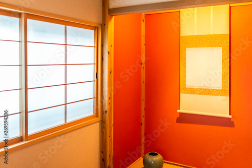 Fotografija Traditional japanese house or ryokan with closed sliding door window and alcove