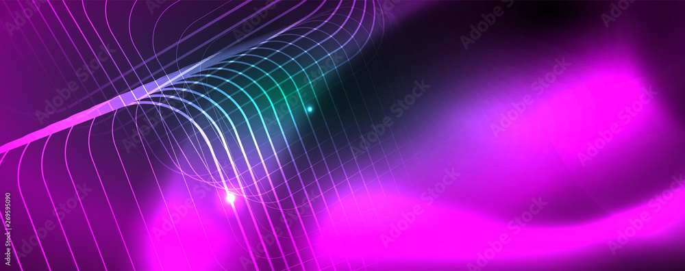 Shiny glowing design background, neon style lines, technology concept, vector Shiny glowing design background, neon style lines, technology concept, vector