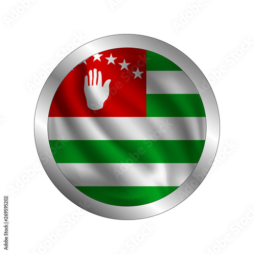 Waving Abkhazians flag, the flag of Abkhazia, vector illustration..