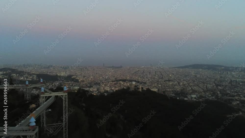 Aerial view in Barcelona. Tibidabo Area. Catalonia.Spain- 4k Drone Video Aerial view in Barcelona. Tibidabo Area. Catalonia.Spain- 4k Drone Video