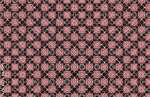Pink Blue Diamonds Squares Geometric Abstract Pattern