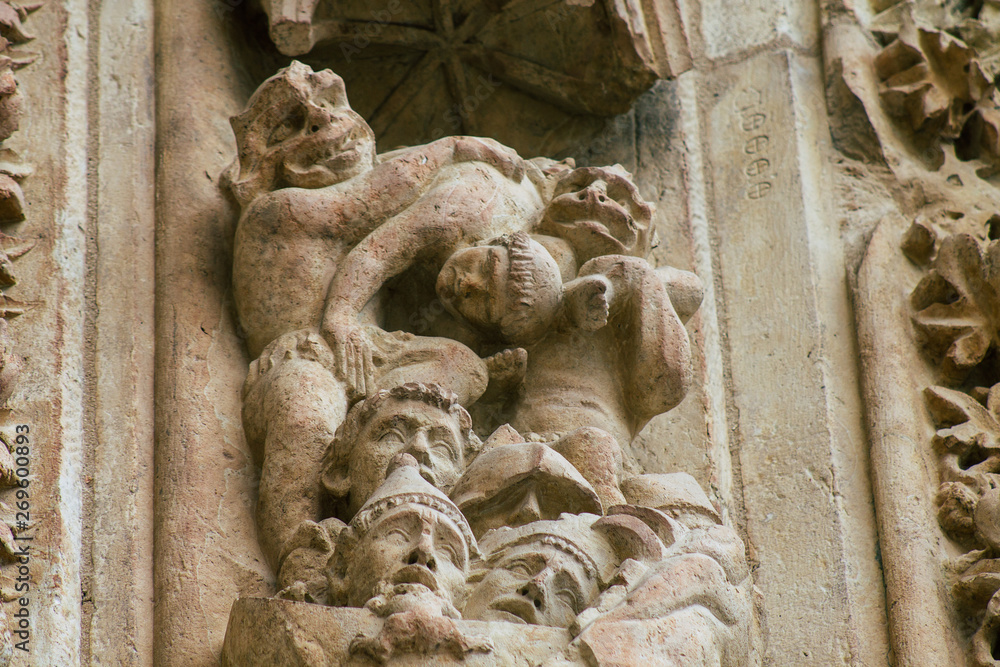 Facade of the cathedral Notre Dame de Reims in France Facade of the cathedral Notre Dame de Reims in France