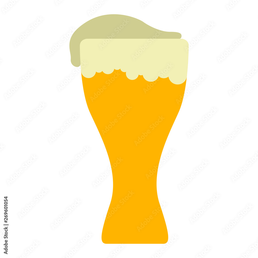 Isolated beer glass with foam - Vector image Isolated beer glass with foam - Vector image