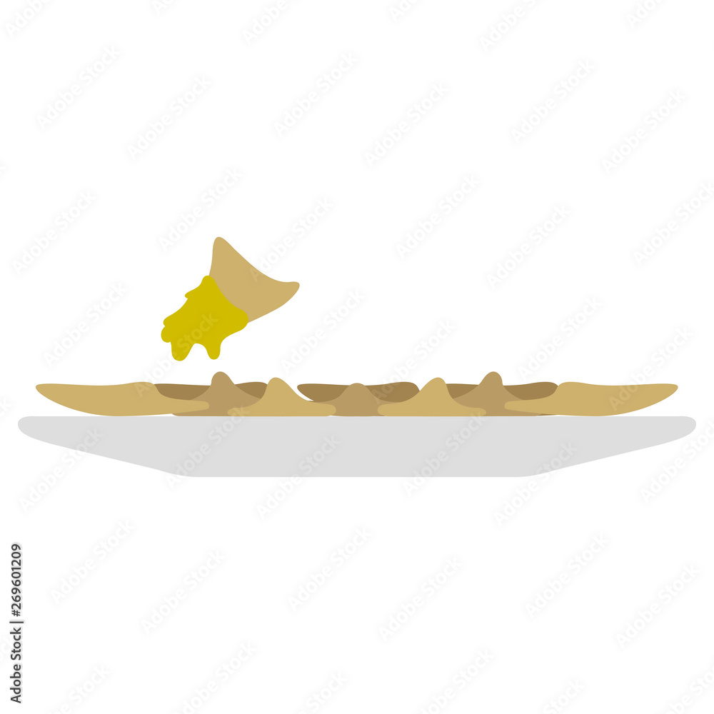 Fototapeta premium Isolated bowl with raviolis on a white background - Vector