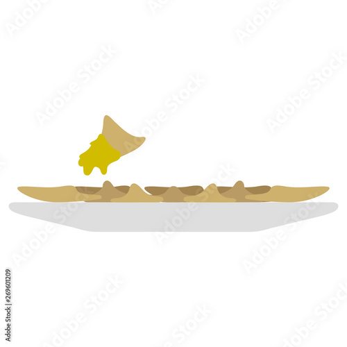 Isolated bowl with raviolis on a white background - Vector