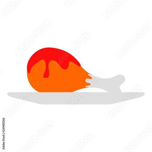 Isolated chicken with barbecue sauce - Vector image