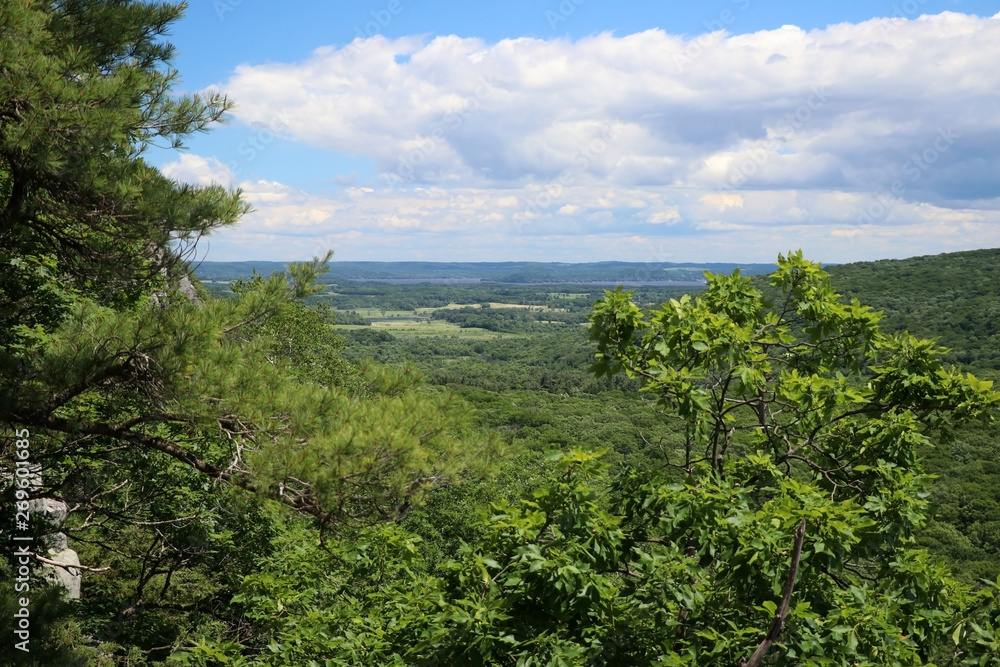 Wisconsin ice age nature background.Summer landscape at Devils Lake