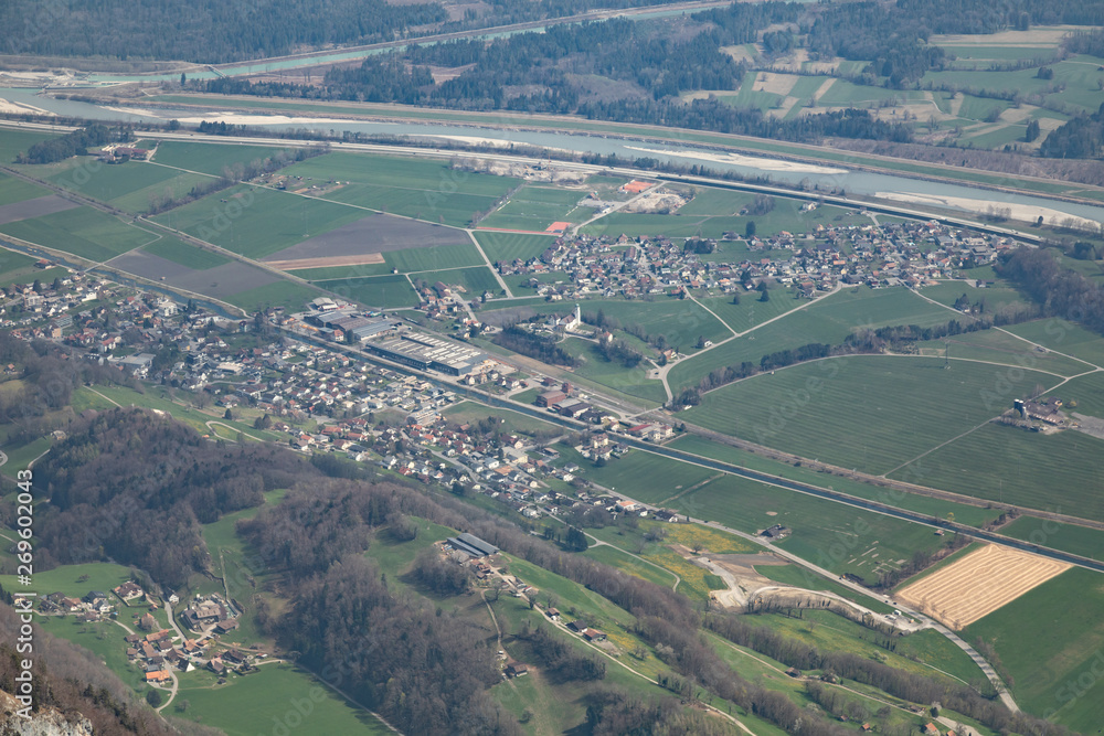 Luftbildaufnahme von einem Industriegebiet