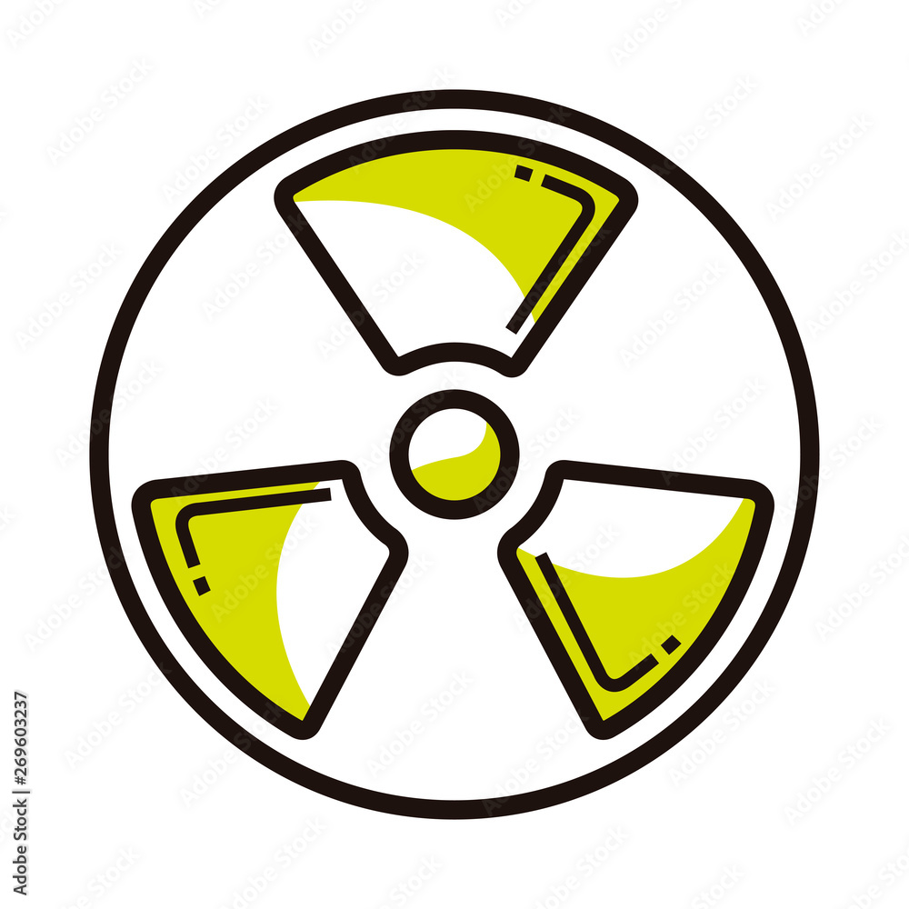 Fototapeta premium Isolated nuclear symbol on a white background - Vector