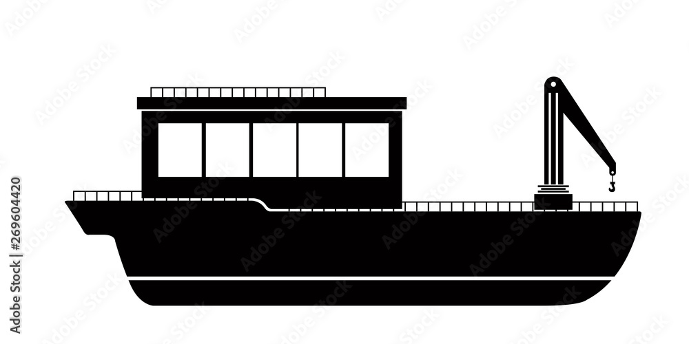 Obraz premium Isolated side view of a fishing boat icon - Vector