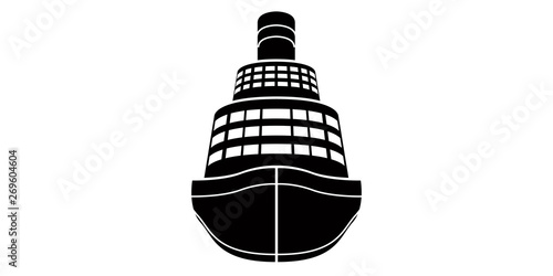 Isolated front view of a cruise ship icon - Vector