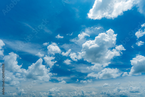 blue sky and white clouds.