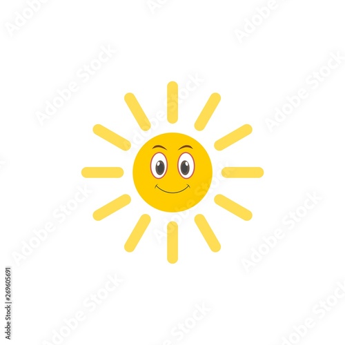 Cute smiling cartoon character of Sun