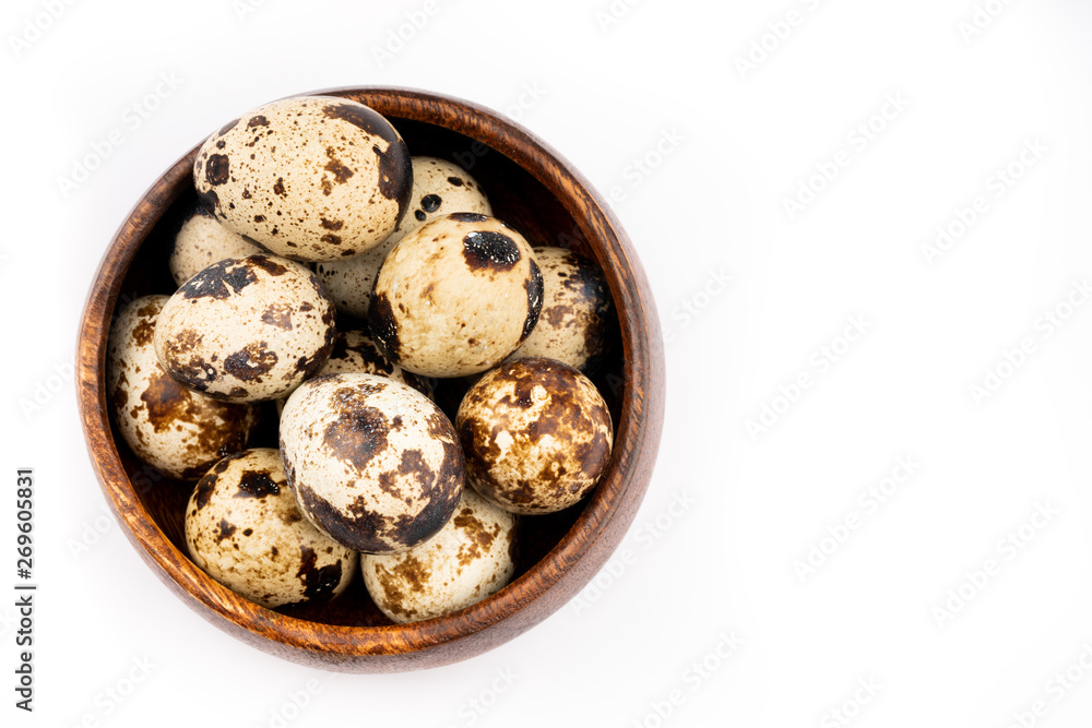 quail eggs on white background quail eggs on white background
