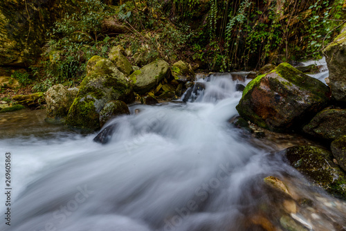Fototapeta Naklejka Na Ścianę i Meble -  Photo of milky water stream in himalayas - waterfall