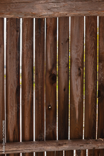 Wooden plank wall with spac...
