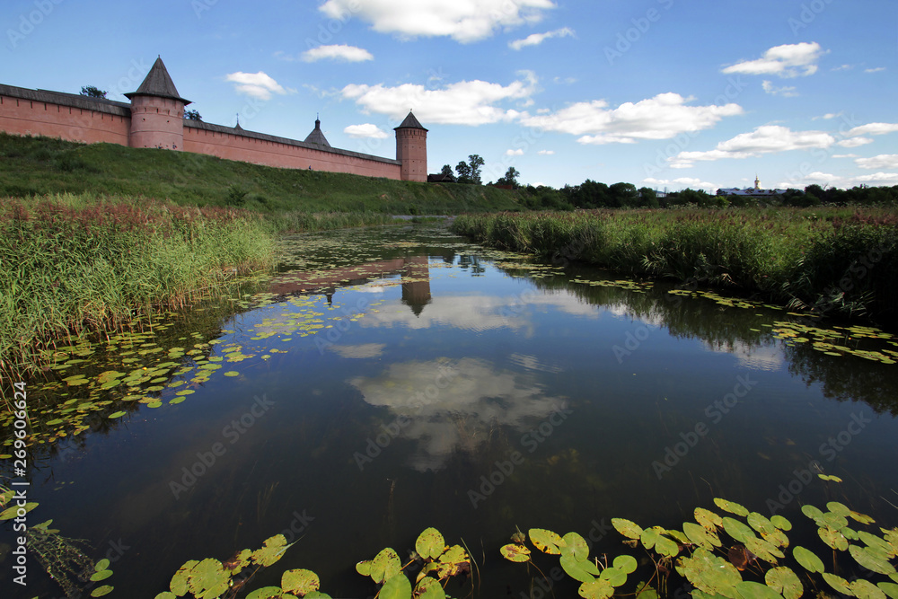 View from the Kamenka River to the monastery in honor of the Holy Monk Evfimiya of Suzdal (Spaso-Evfimievsky Monastery) View from the Kamenka River to the monastery in honor of the Holy Monk Evfimiya of Suzdal (Spaso-Evfimievsky Monastery)