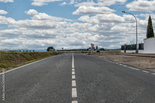 road in perspective in Torrijos, province of Toledo. Castilla la Mancha. Spain