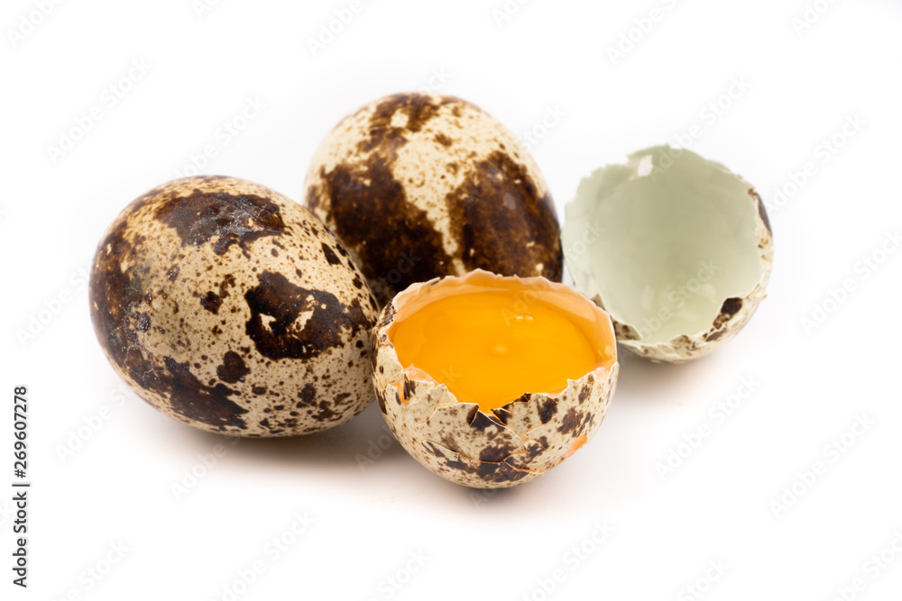 quail eggs on white background quail eggs on white background